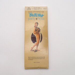 Vtg Beauty Mist Stockings for Panty+Hose 1 pair Tall/Extra Tall Taupe Mist New